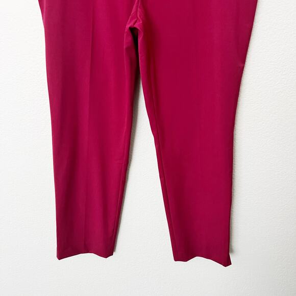[ZARA] Red High Rise Straight Leg Ankle Length Trouser Work Career Pants NWT 10 - Picture 7 of 11